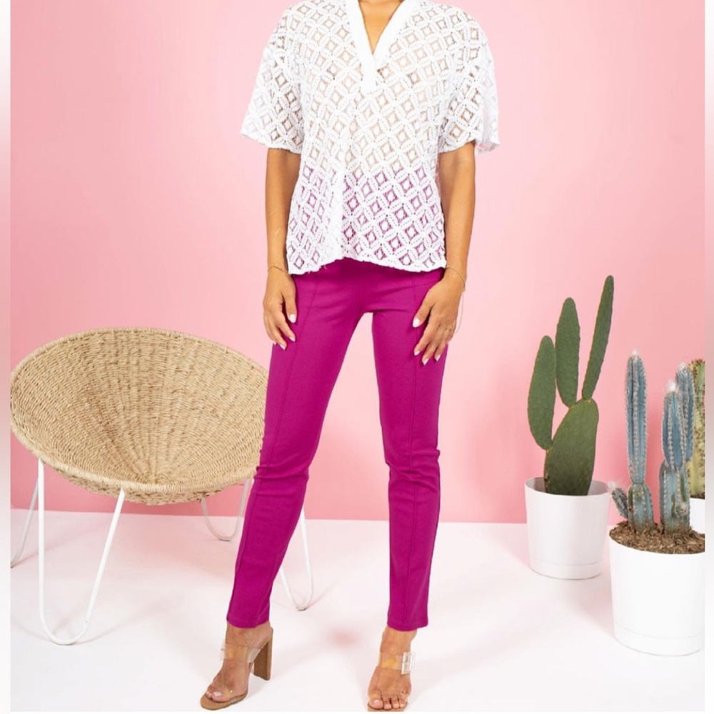 Women's Straight Leg Pants in Vibrant Pink